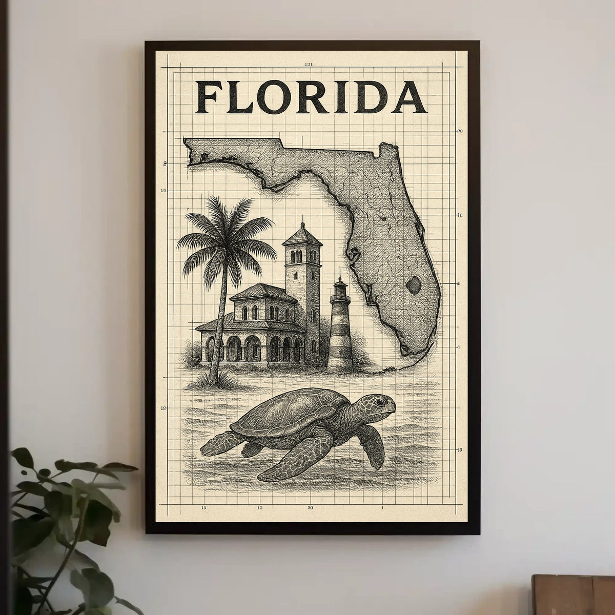 Florida Landmarks And Wildlife Poster