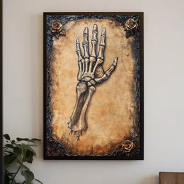 Skeletal Hand Emerging Art Design - Abstract, Artistic Poster