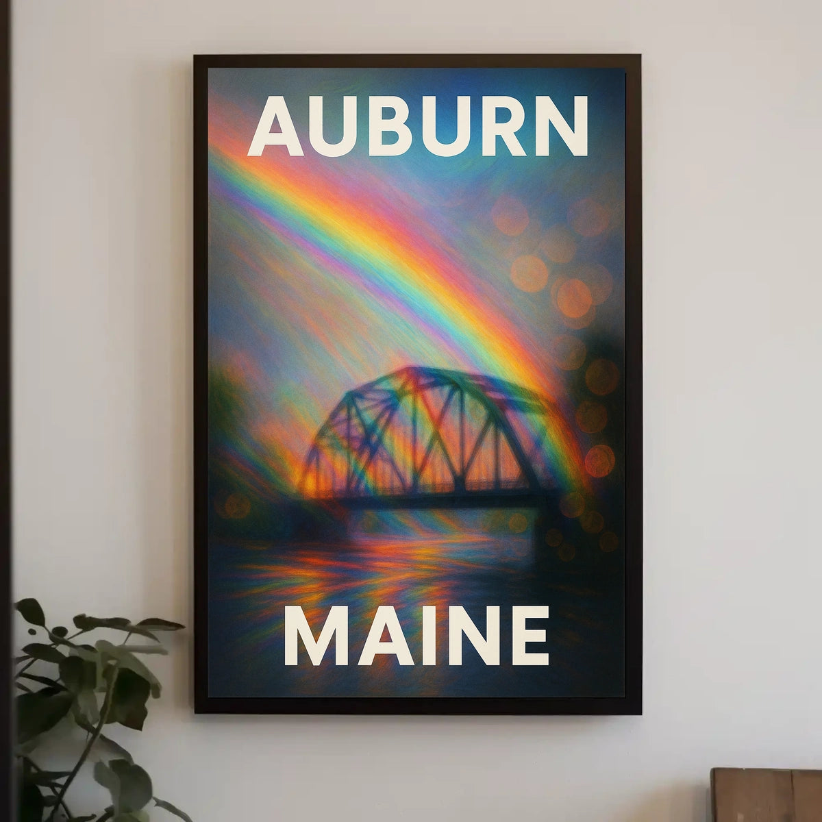 Auburn Maine Rainbow Bridge Photography Wanderlust Poster