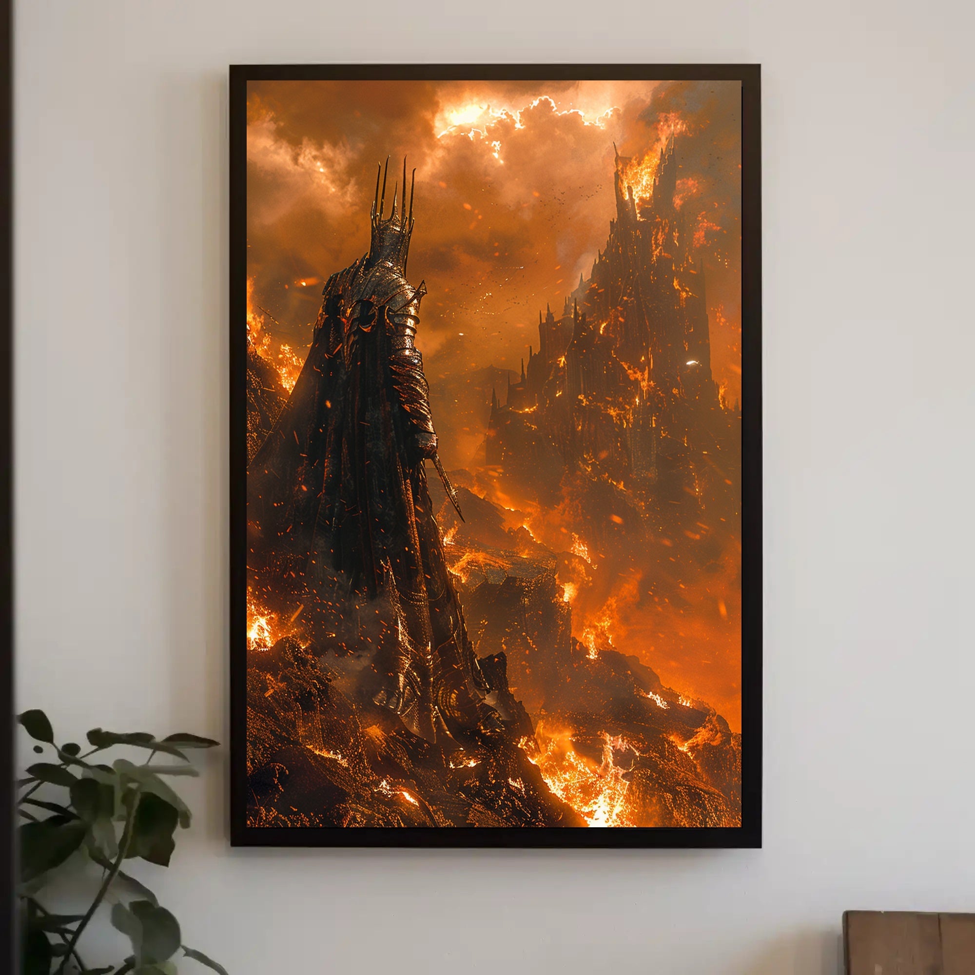 Fiery Volcanic Dark Fantasy Mythology Poster PosterGoat