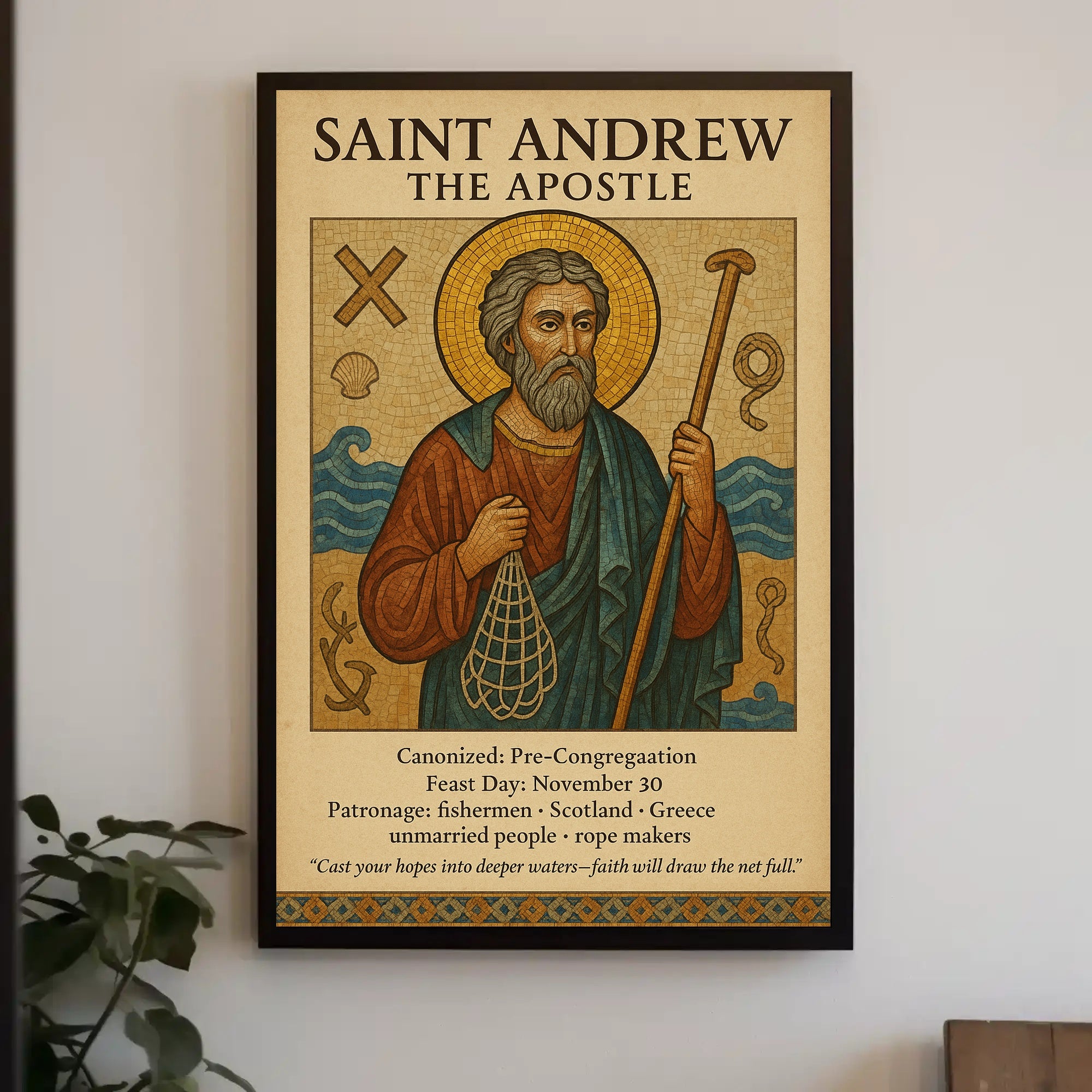 Saint Andrew Apostle Byzantine Art Cultural Heritage Poster