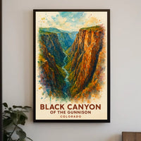 Black Canyon Colorado Scenic Watercolor Art Poster