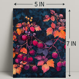 Raspberry Branches Illustration: Abstract or Artistic Poster