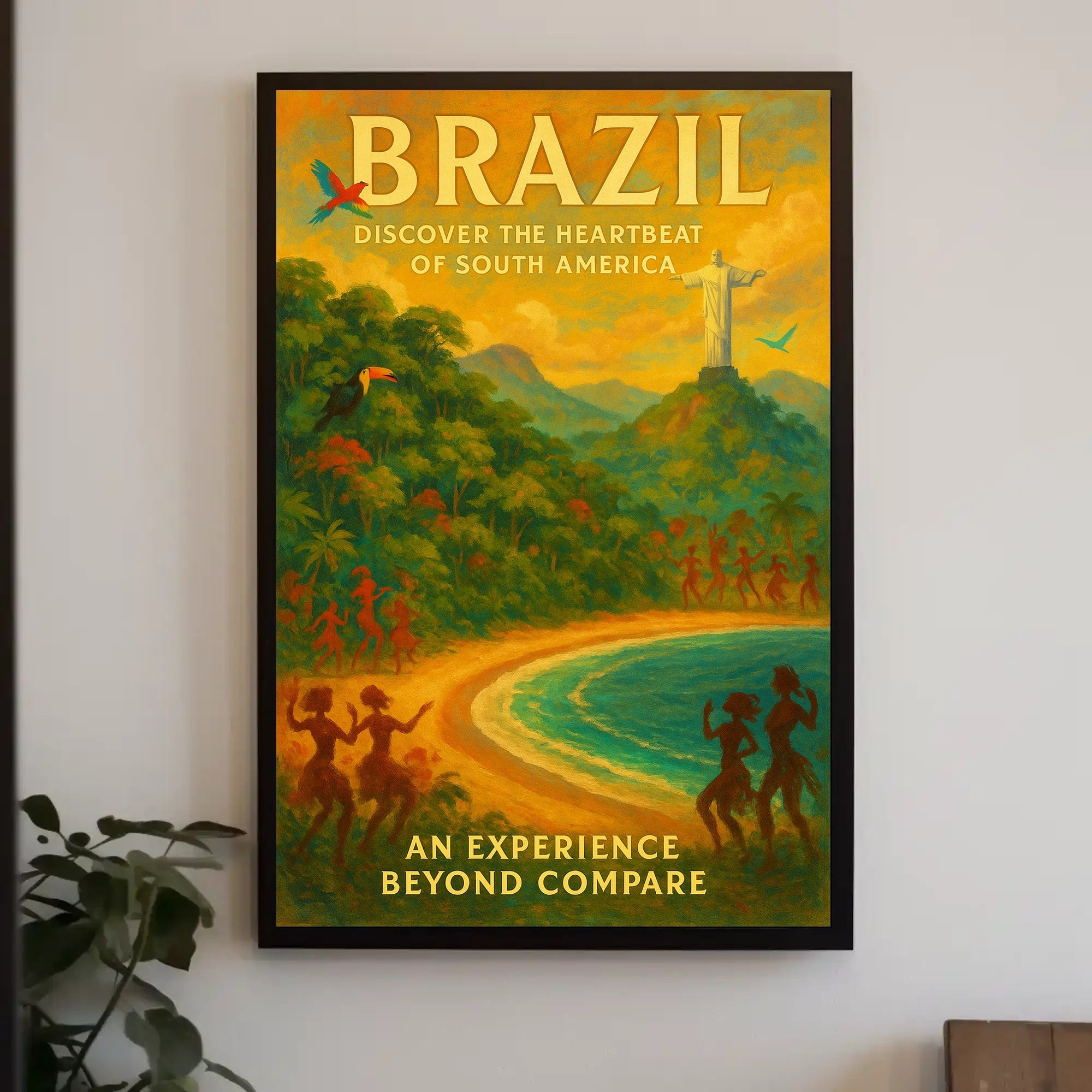 Brazil's Vibrant Adventure Travel Poster
