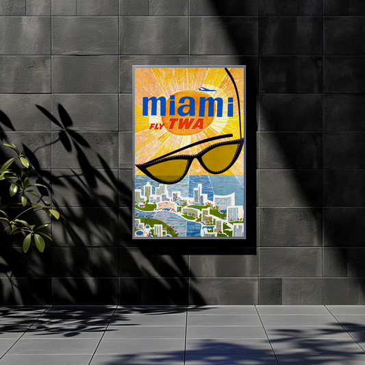 Miami Fly TWA Travel Poster
