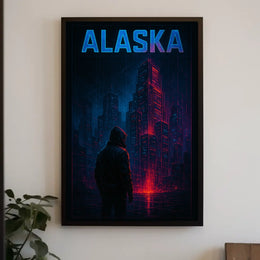 Alaska Futuristic Cityscape Poster