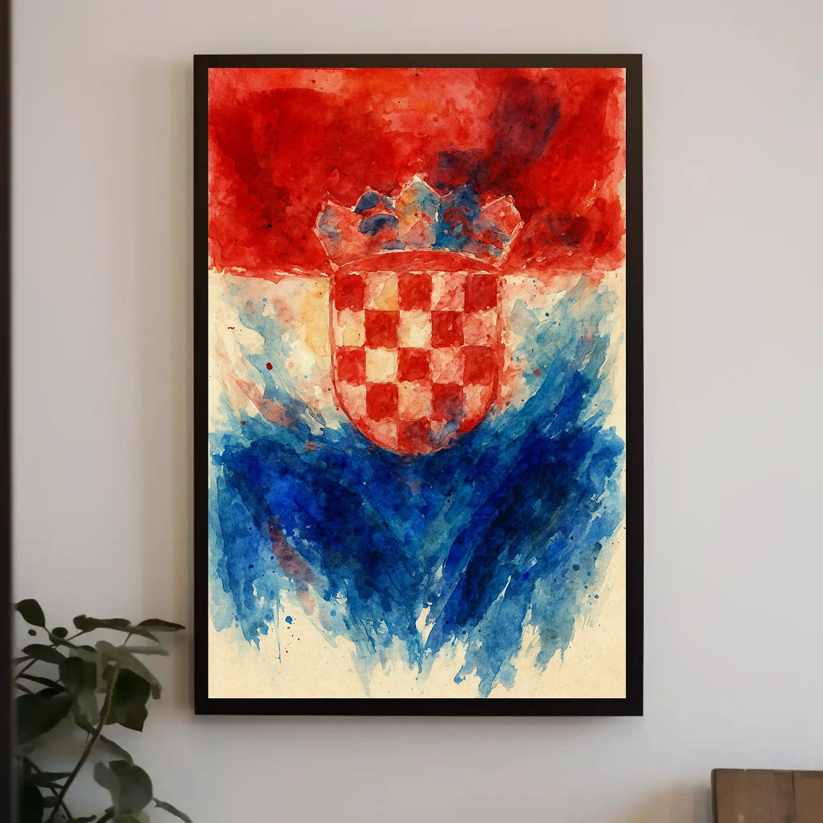 Croatian Coat Of Arms Watercolor Art Poster