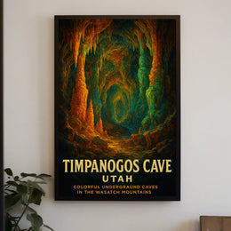 Timpanogos Cave UtahS Colorful Poster