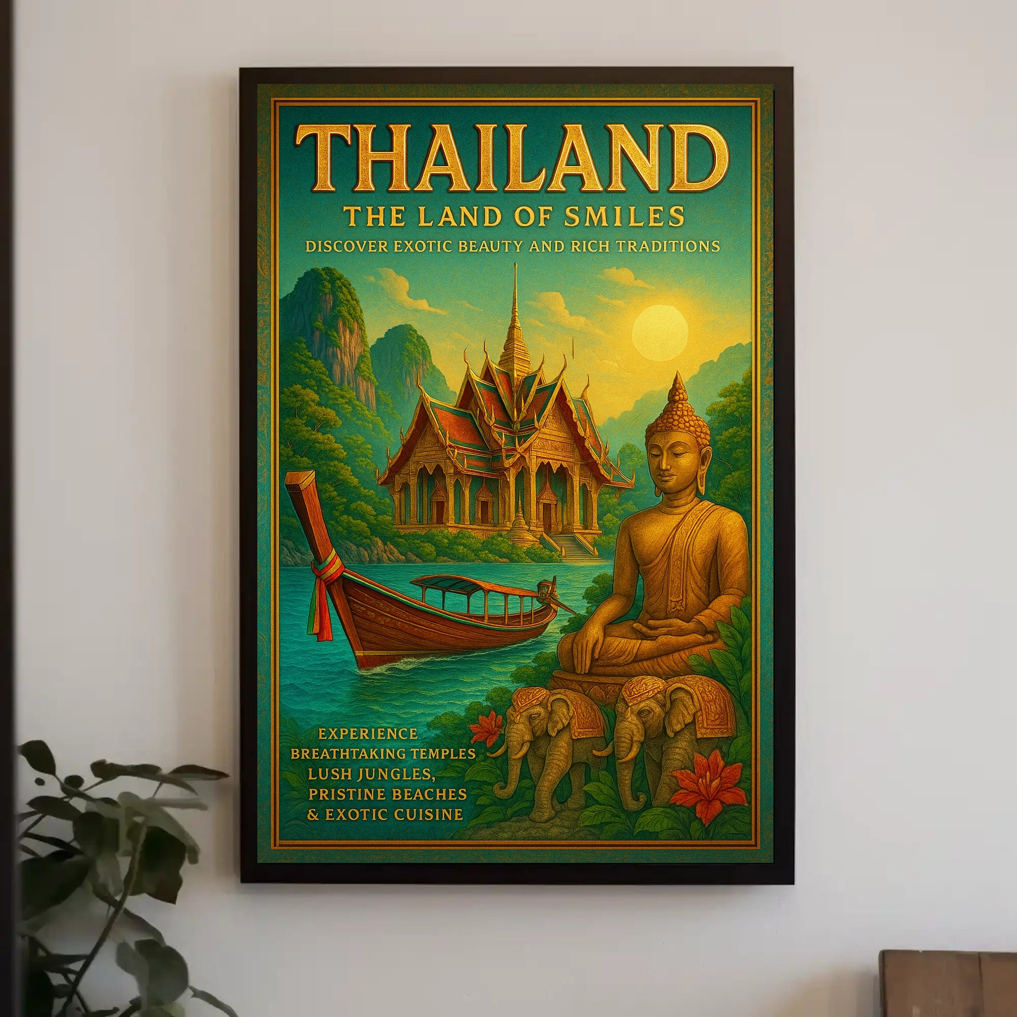 Thailand: The Land of Smiles Travel Poster