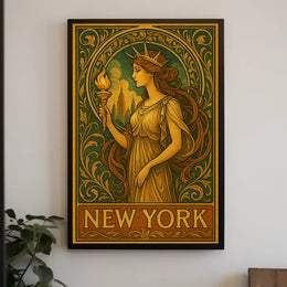 New York Art Nouveau Tribute Poster