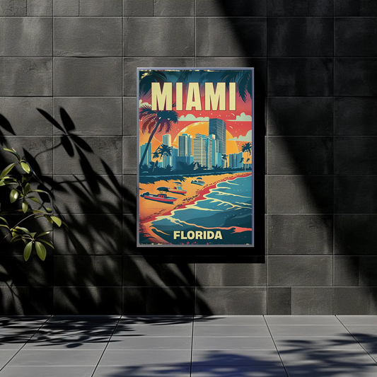 Miami Florida Vintage Poster