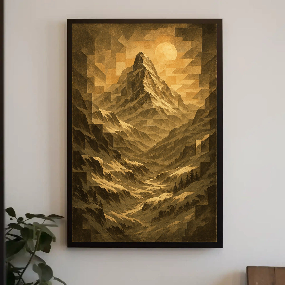 Geometric Mountain Landscape Poster