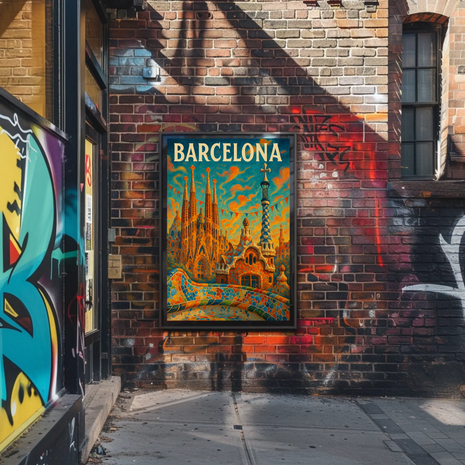 Barcelona's Gaudí Architecture Celebration Cultural Poster