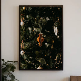Festive Christmas Tree Art Featuring Warm Nostalgic Charm Poster