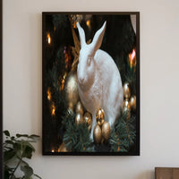 Festive Rabbit Sculpture Poster