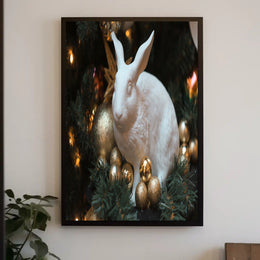 Festive Rabbit Sculpture Poster