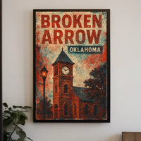 Broken Arrow Oklahoma Scenic Wanderlust Decor Vintage Wall Art Inspired Real World Scenes Poster