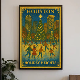 Houston Holiday Heights Poster