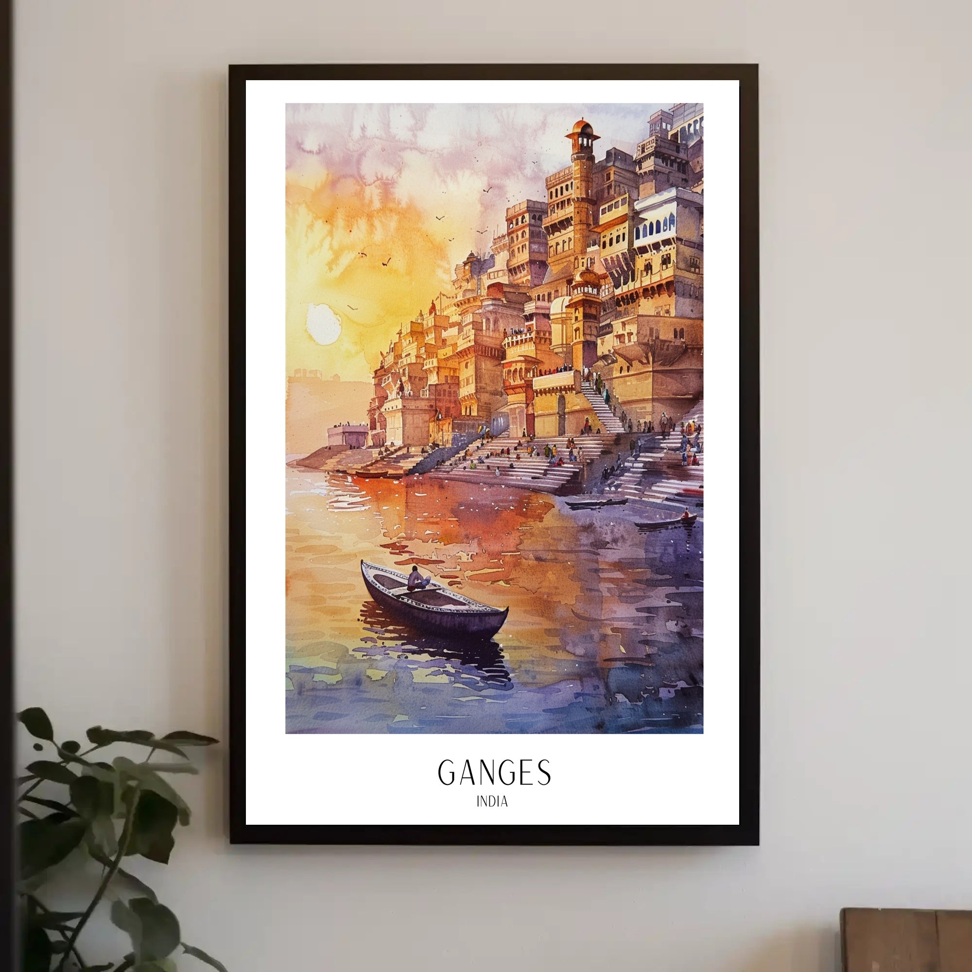 Ganges Sunrise in Varanasi Cultural Heritage Poster PosterGoat