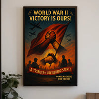 World War II Heroes Commemoration Bold Dramatic Poster