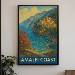 Amalfi Coast Poster 18x24 Scenic Coastal Wall Art Print