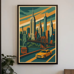 New York City Vibes Poster Vibrant Urban Energy Living Room