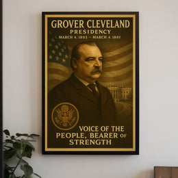 Grover Cleveland Vintage Style Historical Poster