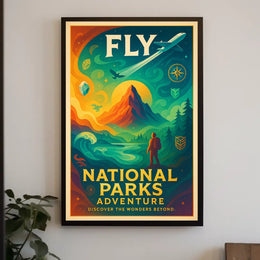 Fly to National Parks Adventure Poster