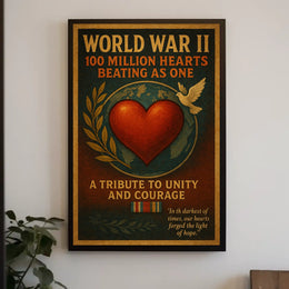 World War II Unity Courage Vintage Poster