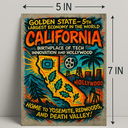 California Vintage Travel Poster Wall Art PosterGoat