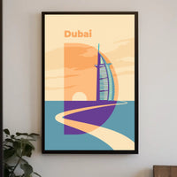 Dubai Skyline Illustration Poster