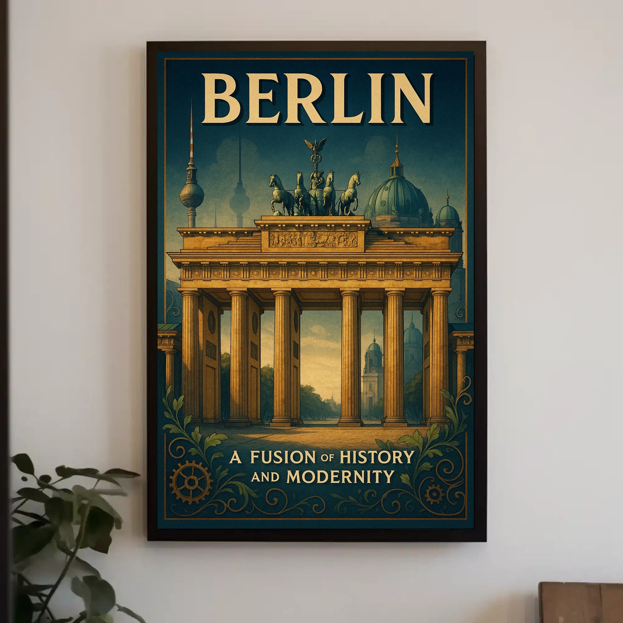 Berlin's Historic and Modern Fusion Travel Poster