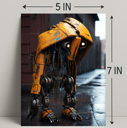The Lonely Robot In The Rain Poster PosterGoat
