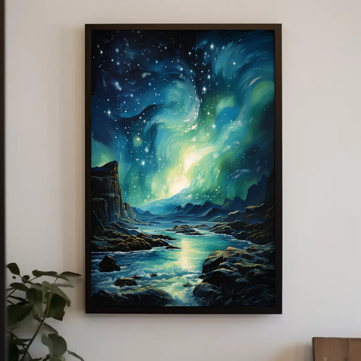 Aurora Borealis Northern Lights Landscape Artistic Poster