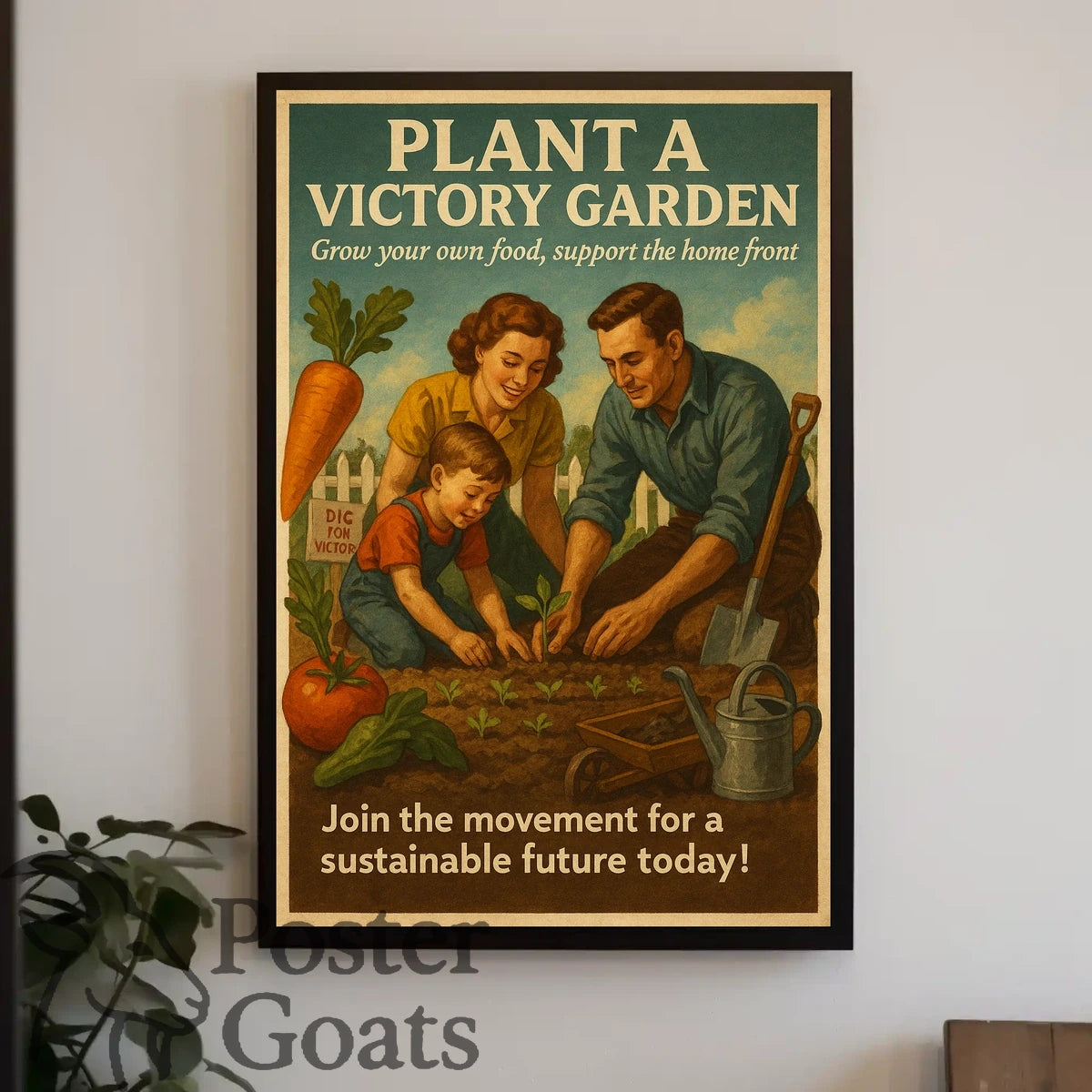 Victory Garden WWII Patriotic Community Propaganda Poster