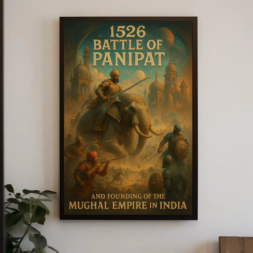 1526 Battle of Panipat Mughal Empire Heritage Poster