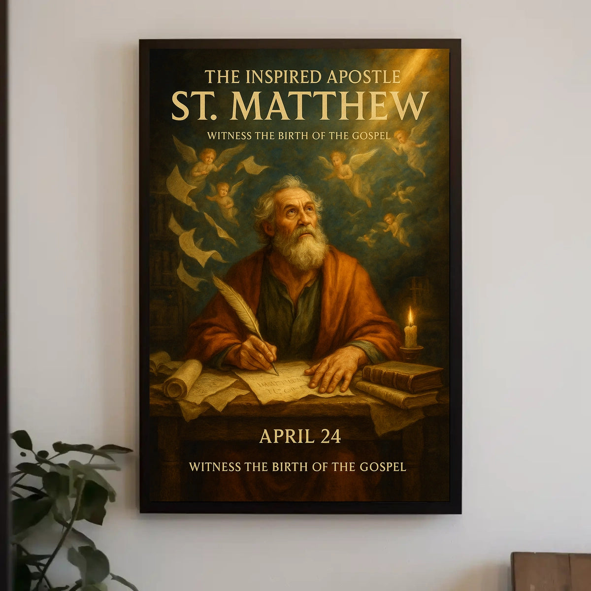 The Inspired Apostle St. Matthew Poster