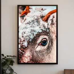 Winter Serenity: Photorealistic Reindeer in Snowy Landscape