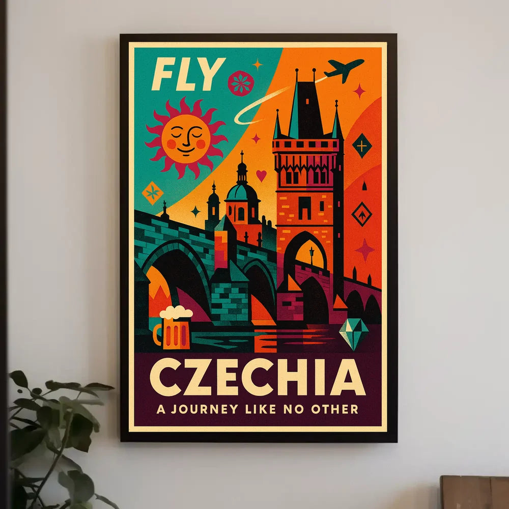 Czechia Travel Adventure Vibrant Artistic Poster PosterGoat