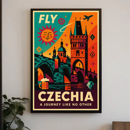 Czechia Travel Adventure Vibrant Artistic Poster PosterGoat