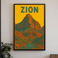 Zion National Park Vintage Travel Poster Print