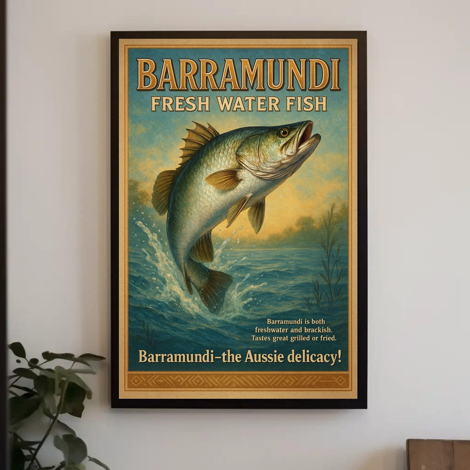 Barramundi Fresh Water Fish Poster