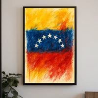 Vibrant Venezuelan Flag Wanderlust Art Poster