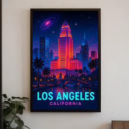 Los Angeles Nightscape Poster PosterGoat