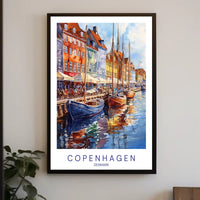 Colorful Waterfront in Copenhagen Poster PosterGoat
