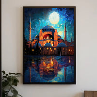 Moonlit Reflections Of Architectural Poster