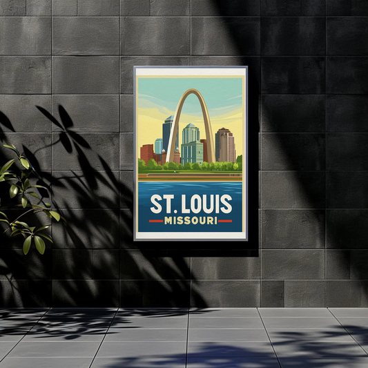 St. Louis Missouri Vintage Poster - Gateway Arch