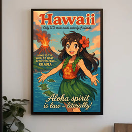 Hawaiian Paradise Anime Poster: Vibrant Island Adventure