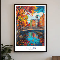 Dublin's Vibrant Bridge: European Charm Urban or Cityscape Poster PosterGoat