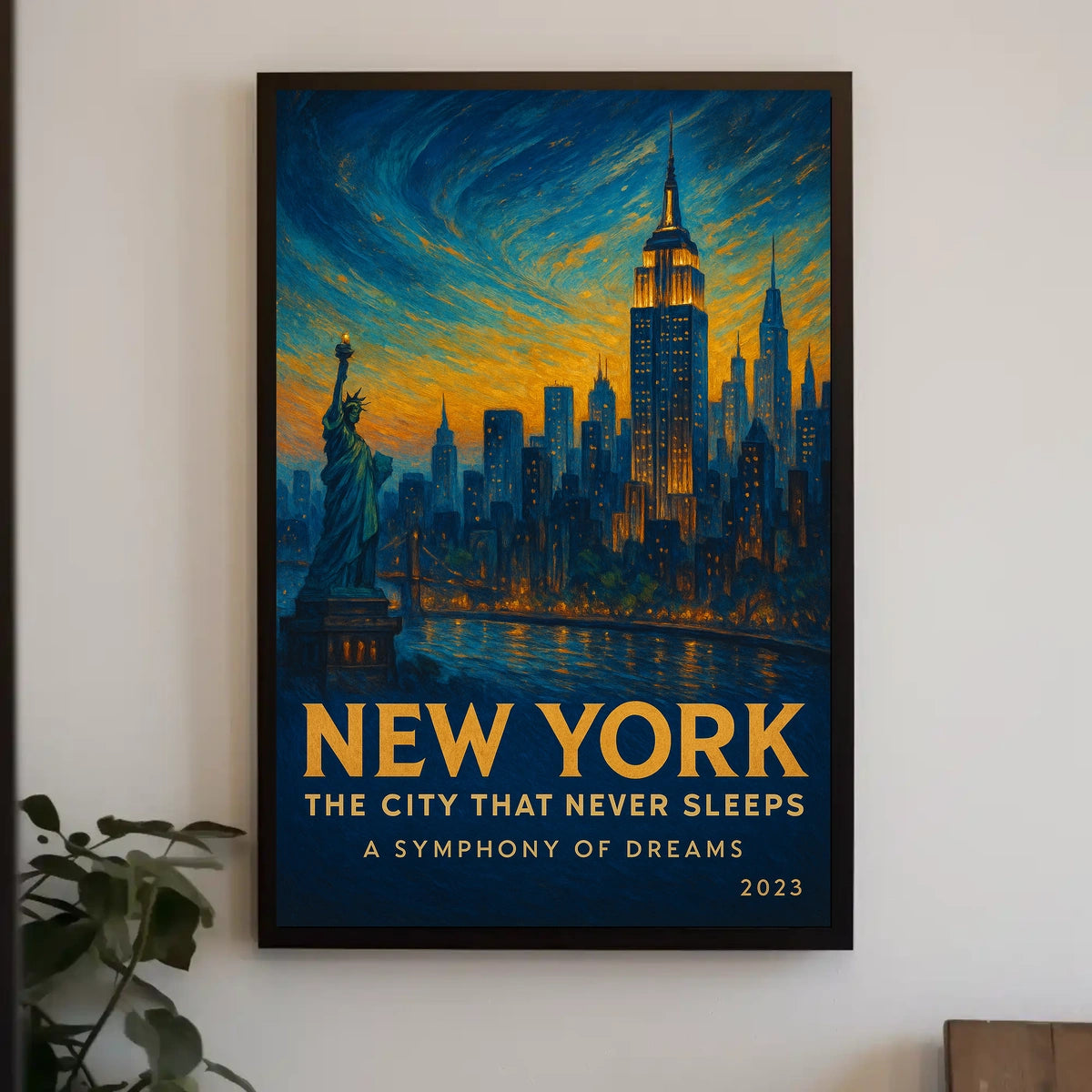 New York City Symphony Cityscape Poster Modern Wall Art